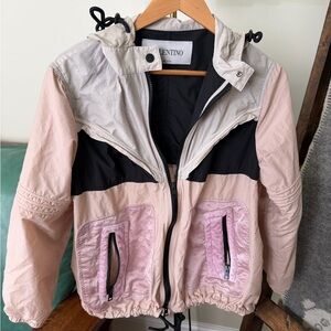 Valentino Pink and Black light jacket with hoodie